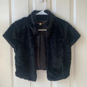 Bebe Faux Fur Cape Sweater XS Petite